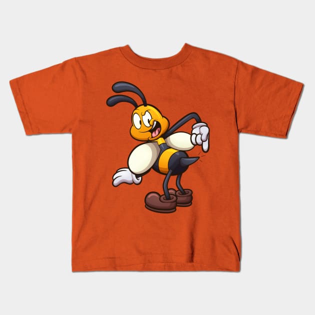 Dangerous Cartoon Bee Kids T-Shirt by TheMaskedTooner